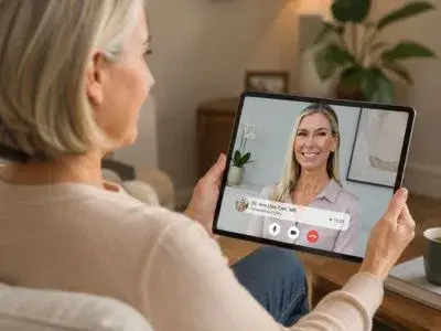 Woman on a video consult with a Josie provider