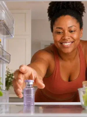 Tirzepatide stored in the fridge for a menopause woman